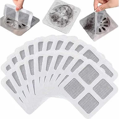 Shower Drain Mesh Sticker Disposable Hair Catcher Pack of 10 for Bathroom Anti Clog Use|Self Adhesive Hair Catcher Disposable Anti Block Filter thumbnail 0