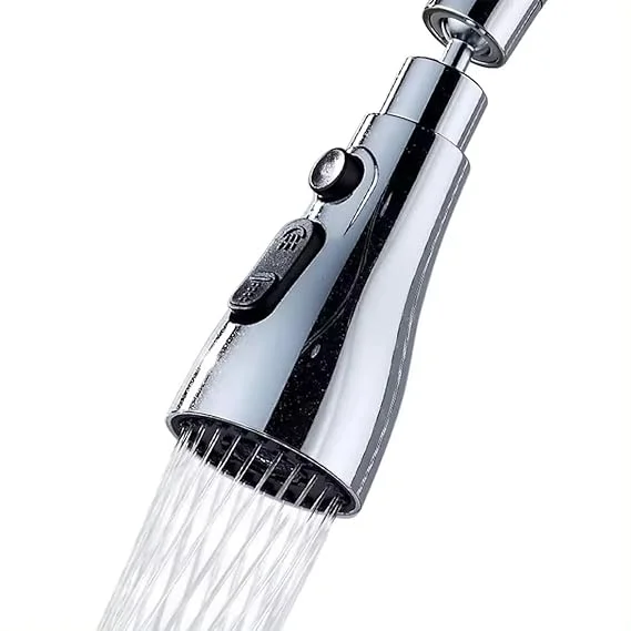 Exootica 360° Rotating Universal Kitchen Faucet Extender| Silver ABS Chrome Tap Aerator & Water‑Saving Splash Filter for Kitchen Sink| Bathroom Wash Basin|Vegetable Washing, Faucet Accessory image 1