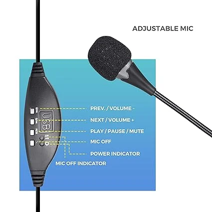 Zebronics Zeb-Supreme USB Wired Headphone with Mic | 40mm Drivers, Adjustable Headband & Mic, Multifunction Control Pod, USB Cable (1.8m) image 4