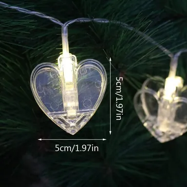 WunderVoX Heart Rice Lights | 16 LEDs, 3m Transparent LED String Lights | Steady Warm Decorative Fairy Lights for Bedroom|Parties, Festivals & Home Decoration thumbnail 1