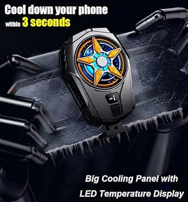 Digital Wave Gaming Phone Cooler |Mobile Cooling Fan for Gaming | Wireless Phone Cooler for iPhone & Android | Fast Cooling Fan for Mobile Gaming thumbnail 1