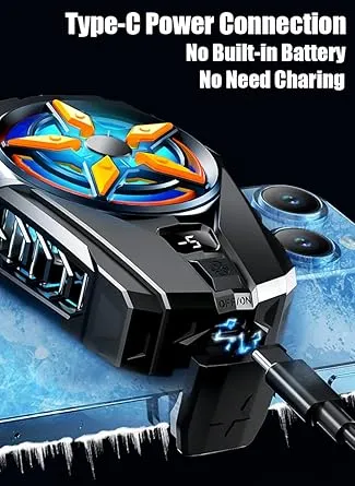 Digital Wave Gaming Phone Cooler |Mobile Cooling Fan for Gaming | Wireless Phone Cooler for iPhone & Android | Fast Cooling Fan for Mobile Gaming thumbnail 4