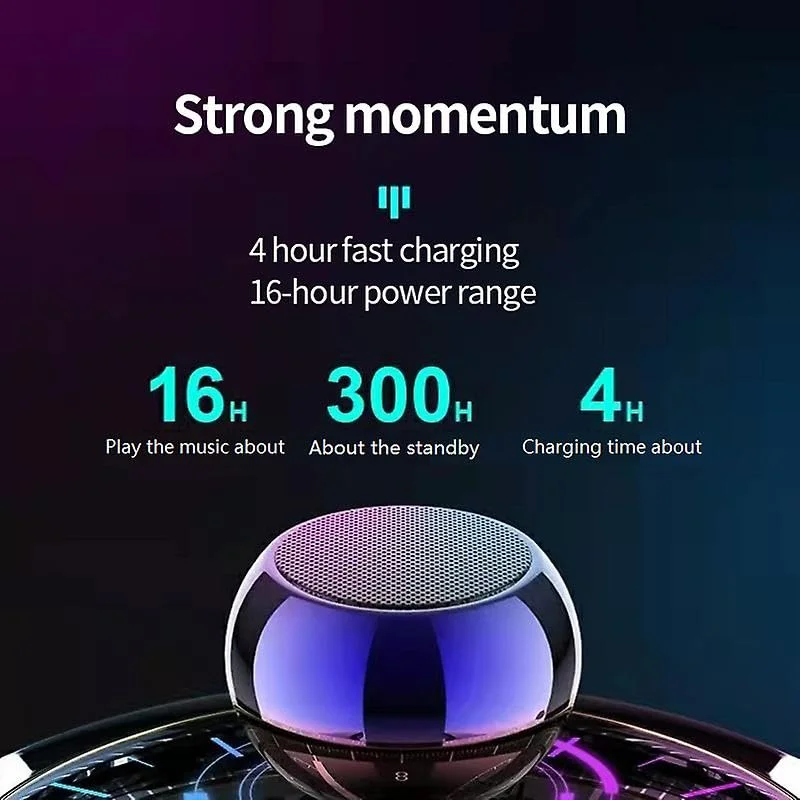 INEFABLE Mini Boost 4 Bluetooth Speaker 4D Portable Round Steel Wireless Speaker Multicolor Compact Bass Boost Stereo Bluetooth Speaker image 6