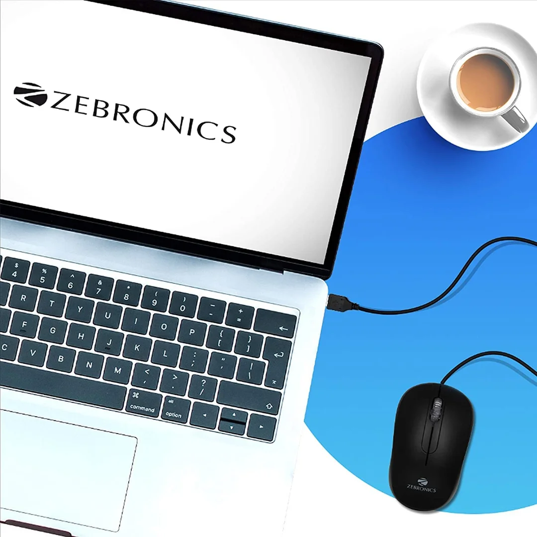 ZEBRONICS Zeb Sprint USB Optical Mouse | Ergonomic, High Precision 1200 DPI Mouse with Three Buttons for PC and Gaming image 3