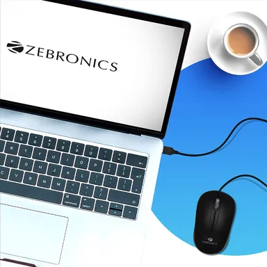 ZEBRONICS Zeb Sprint USB Optical Mouse | Ergonomic, High Precision 1200 DPI Mouse with Three Buttons for PC and Gaming thumbnail 2
