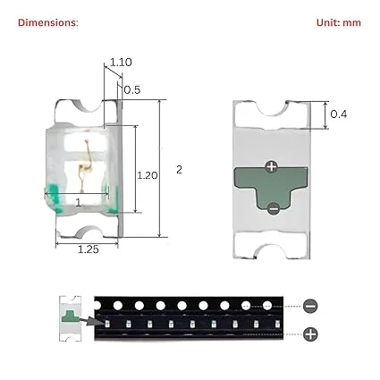  Ultra Bright 1206 Red SMD LED 3.2×1.6 mm 620–625 nm PCB Indicator Pack 50pcs High Brightness Surface Mount Diode for Electronics Projects image 2