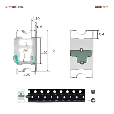  Ultra Bright 1206 Red SMD LED 3.2×1.6 mm 620–625 nm PCB Indicator Pack 50pcs High Brightness Surface Mount Diode for Electronics Projects thumbnail 1