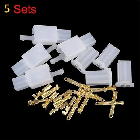 2 Pin 2.8mm Wire Connector | Male Female Automotive Electrical Plug | White | Car & Motorcycle Wiring Kit   image 3
