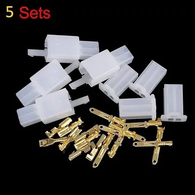 2 Pin 2.8mm Wire Connector | Male Female Automotive Electrical Plug | White | Car & Motorcycle Wiring Kit   thumbnail 2