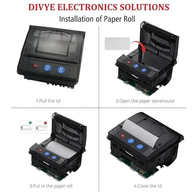 Thermal Receipt Printer | Mini Panel Module Mobile Direct Thermal Printer | Low Noise | POS Billing Kiosk Use thumbnail 2