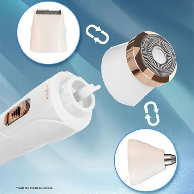 3 in 1 Hair Remover Trimmer for Women | Cordless, Rechargeable, Waterproof Facial, Eyebrow & Body Hair Trimmer | Portable Grooming Device for Sensitive Skin thumbnail 0