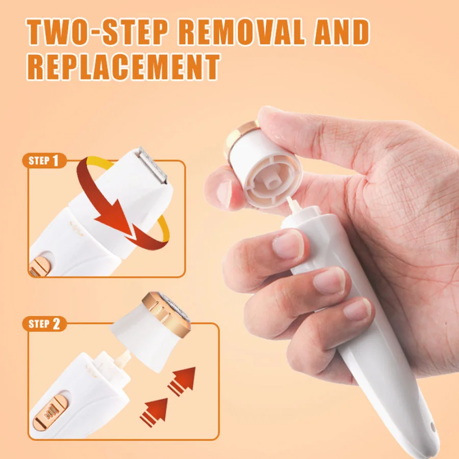 3 in 1 Hair Remover Trimmer for Women | Cordless, Rechargeable, Waterproof Facial, Eyebrow & Body Hair Trimmer | Portable Grooming Device for Sensitive Skin image 3