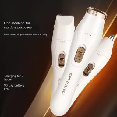 3 in 1 Hair Remover Trimmer for Women | Cordless, Rechargeable, Waterproof Facial, Eyebrow & Body Hair Trimmer | Portable Grooming Device for Sensitive Skin thumbnail 4