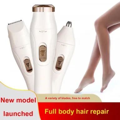 3 in 1 Hair Remover Trimmer for Women | Cordless, Rechargeable, Waterproof Facial, Eyebrow & Body Hair Trimmer | Portable Grooming Device for Sensitive Skin thumbnail 5