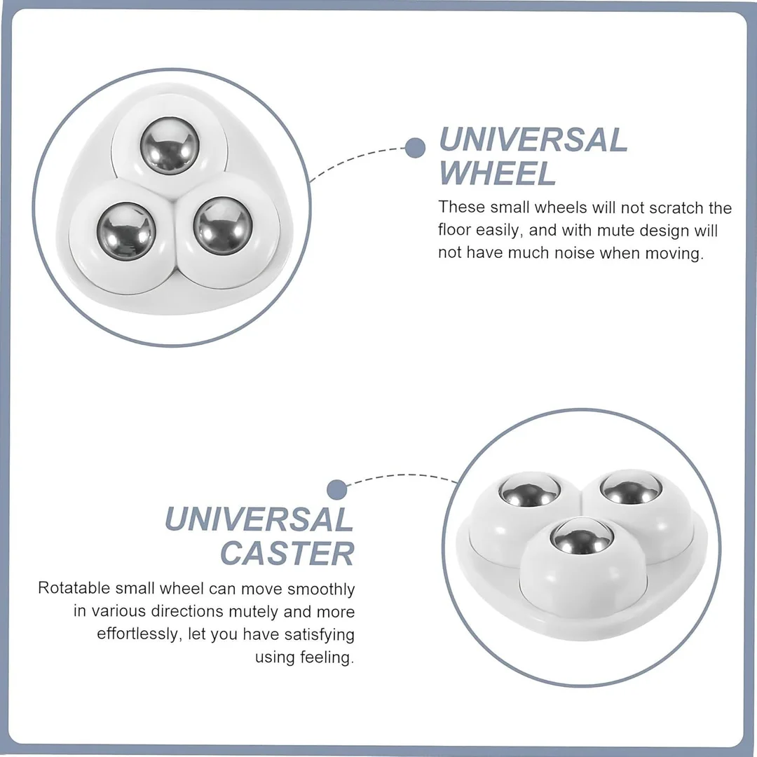 360° Swivel Universal Caster Wheels (Set of 4) for Furniture| Storage Boxes, Appliances | Durable Mini Mobility Wheels for Home and Office Use image 3