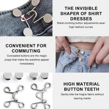 Adjustable Jeans Tightening Clip |Waist Belt Accessory for Men and Women, Perfect Fit Solution for Loose Denim thumbnail 4