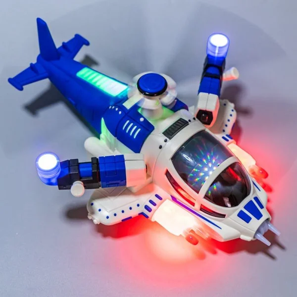 Plane Toy for Toddlers with Lights & Music |Blue Die‑cast Aircraft Toy for Kids Birthday Gift| Safe Play Vehicle Age 2 image 2