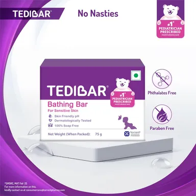 Tedibar Baby Moisturising Bathing Bar 75g |100% Soap Free & Pediatrician Recommended  thumbnail 3