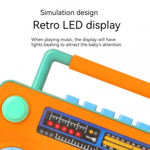KART Baby Musical Radio Toy Vintage Tape Recorder Style Kids Radio Toy with Light & Sound for Babies Toddlers | Fun Musical Toy for Infants image 6
