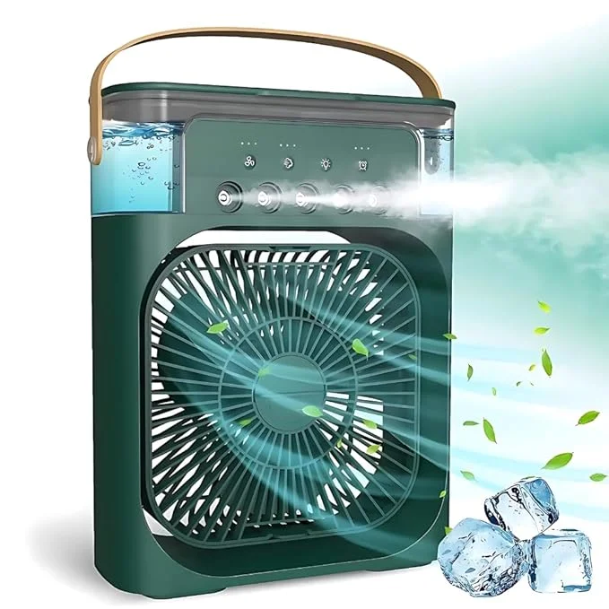Personal Air Cooler, Portable Air Conditioner Fan, Mini Evaporative Cooler with 7 Colors LED Light, 1/2/3 H Timer, 3 Wind Speeds and 3 Spray. image 1
