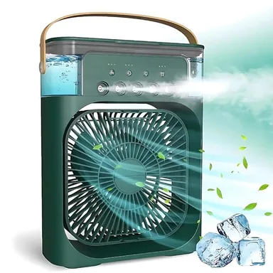 Personal Air Cooler, Portable Air Conditioner Fan, Mini Evaporative Cooler with 7 Colors LED Light, 1/2/3 H Timer, 3 Wind Speeds and 3 Spray. thumbnail 0
