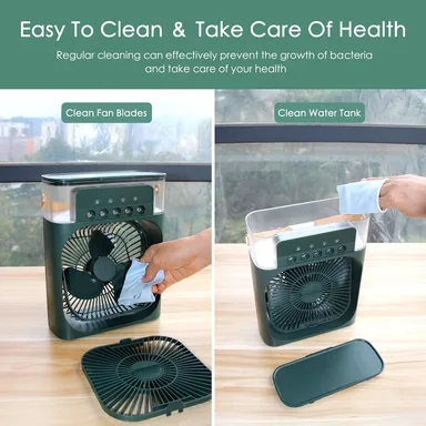 Portable Air Conditioner Fan for Personal Use | Mini USB Table Air Cooler for Home & Office | Air Cooler, Humidifier & Fan Combo | Compact Mini AC for Home, Office & Bedroom. thumbnail 3