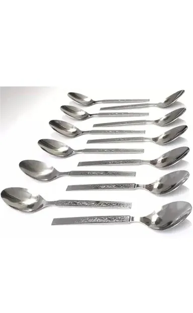 Stainless Steel Dinning| Dinner Spoons| Table Spoon Set of 12| Length 16cm |Medium Spoon thumbnail 0