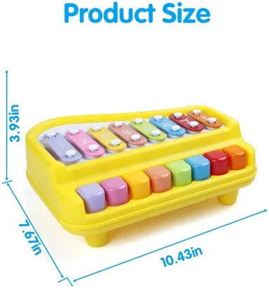 2‑in‑1 Xylophone and Mini Piano Musical Toy for Toddlers and Kids | Non-Toxic| Colourful Educational Instrument for Early Music Learning   thumbnail 3