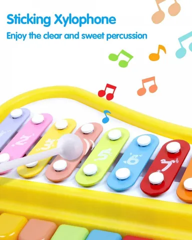 2‑in‑1 Xylophone and Mini Piano Musical Toy for Toddlers and Kids | Non-Toxic| Colourful Educational Instrument for Early Music Learning   thumbnail 1