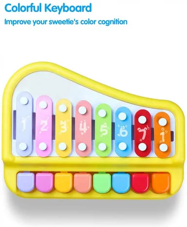 2‑in‑1 Xylophone and Mini Piano Musical Toy for Toddlers and Kids | Non-Toxic| Colourful Educational Instrument for Early Music Learning   thumbnail 4