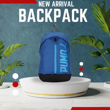Puma Premium Blue Bag | 35L Capacity | Water-Resistant | School, College & Travel Bag for Men & Women thumbnail 1