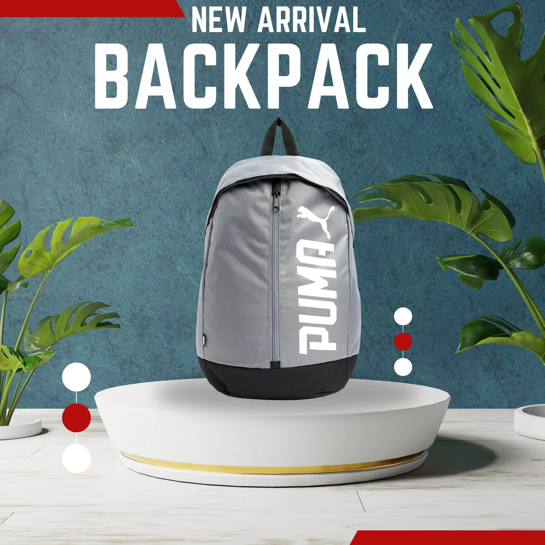 Puma Premium Grey Bag | 35L Capacity | Water-Resistant | School, College & Travel Bag for Men & Women image 2