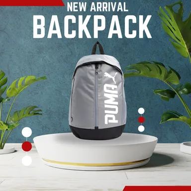 Puma Premium Grey Bag | 35L Capacity | Water-Resistant | School, College & Travel Bag for Men & Women thumbnail 1