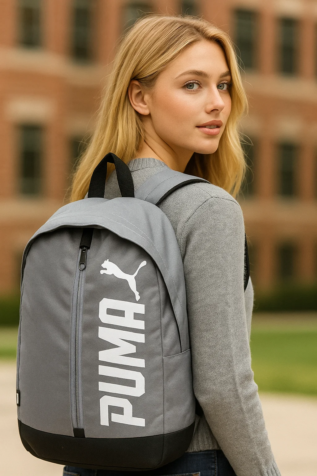 Puma Premium Grey Bag | 35L Capacity | Water-Resistant | School, College & Travel Bag for Men & Women image 4