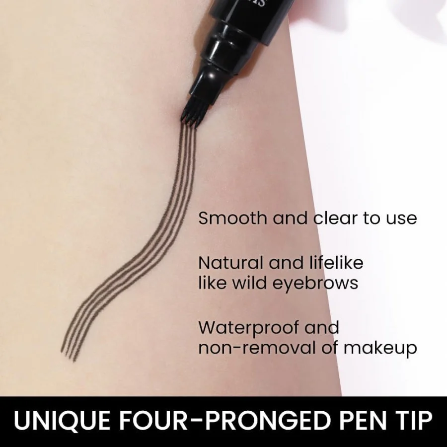 Etszaz Eyebrow Pencil 4‑Point Microblading Brow Pen Black | Waterproof, Smudge‑Proof|Long-Lasting Brow Filler for Natural| Defined Indian Eyebrows| Daily Use, Affordable Beauty Tool image 6