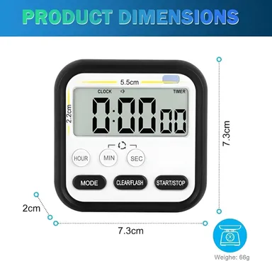 Digital Timer| Clock with Large Display & Alarm Beep thumbnail 3