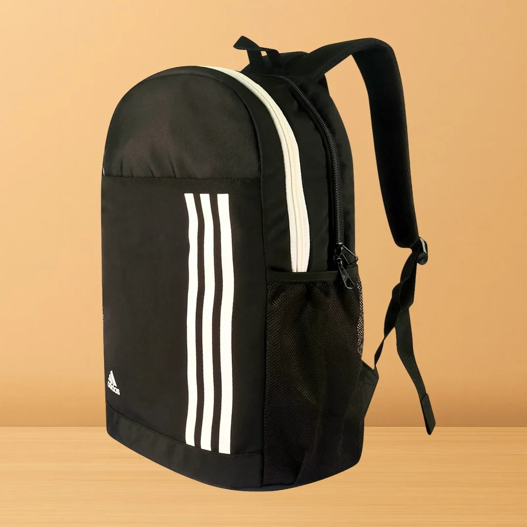 ADIDAS Classic 4S 25 L Laptop Backpack Black Polyester Durable Daypack for Students Office Travel | Padded Compartmen|Water‑Resistant Urban Work/College Bag image 1