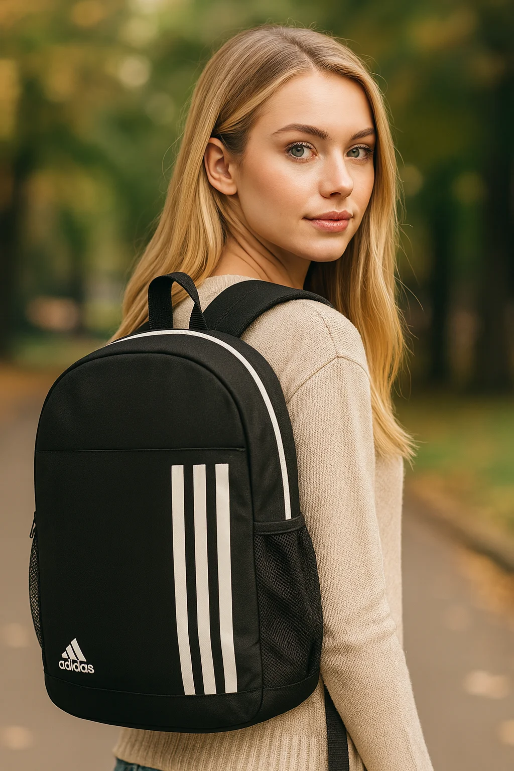 ADIDAS Classic 4S 25 L Laptop Backpack Black Polyester Durable Daypack for Students Office Travel | Padded Compartmen|Water‑Resistant Urban Work/College Bag image 4