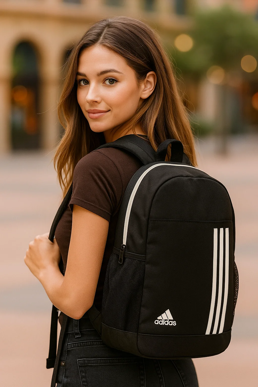 ADIDAS Classic 4S 25 L Laptop Backpack Black Polyester Durable Daypack for Students Office Travel | Padded Compartmen|Water‑Resistant Urban Work/College Bag image 5