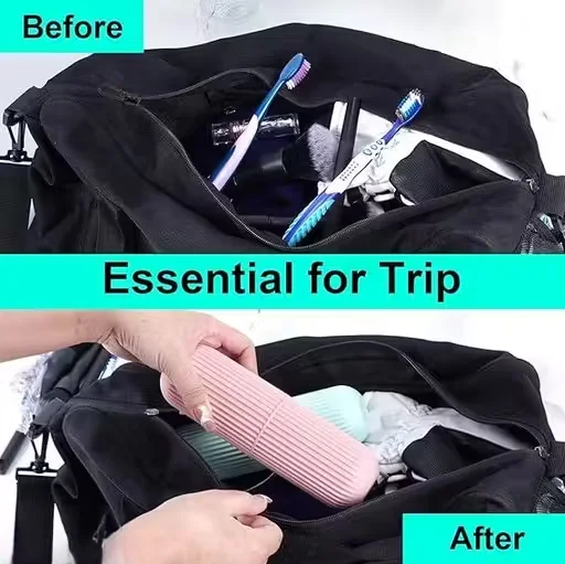 Capsule Toothbrush Holder & Portable Soap Case| 4 Pcs Travel Hygiene Kit| Leak-proof image 3