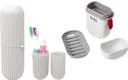 Capsule Toothbrush Holder & Portable Soap Case| 4 Pcs Travel Hygiene Kit| Leak-proof image 1