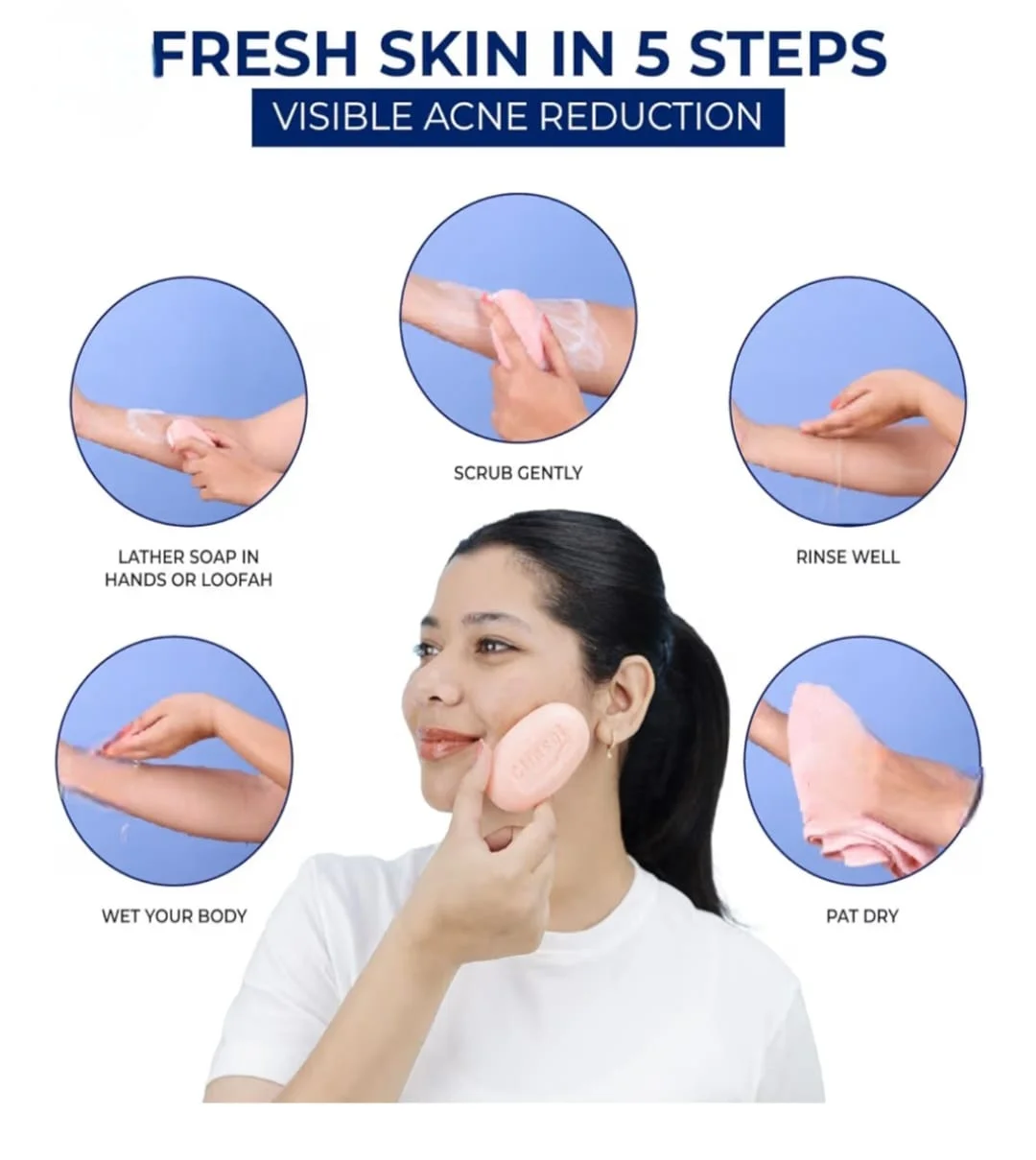 Leeford Clinsol Anti-Acne Soap 75g (Pack of 3) | Tea Tree Oil & Vitamin E Acne-Fighting Bar for Oily, Acne-Prone Skin – Men & Women image 3