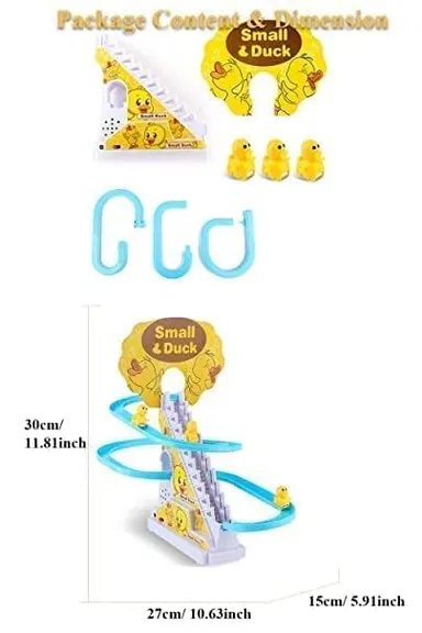 Vally Small Duck Climbing & Sliding Track Toy with Music Lights| Automatic Stair| Climb Duck Roller Coaster for Toddlers & Kids thumbnail 2
