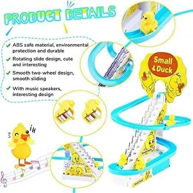 Vally Small Duck Climbing & Sliding Track Toy with Music Lights| Automatic Stair| Climb Duck Roller Coaster for Toddlers & Kids thumbnail 7