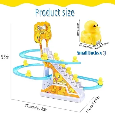 Vally Small Duck Climbing & Sliding Track Toy with Music Lights| Automatic Stair| Climb Duck Roller Coaster for Toddlers & Kids thumbnail 6