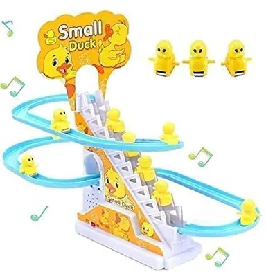 Vally Small Duck Climbing & Sliding Track Toy with Music Lights| Automatic Stair| Climb Duck Roller Coaster for Toddlers & Kids
