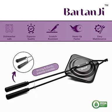 BartanJi Non-Stick Gas Sandwich Toaster | Easy Grip Grill Press thumbnail 1