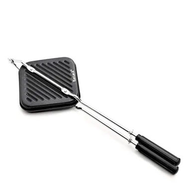 BartanJi Grill Sandwich Toaster | 3 Layer Greblon Non-Stick Coating | Gas Stove Compatible Aluminium Sandwich Maker with Heat-Resistant Handle