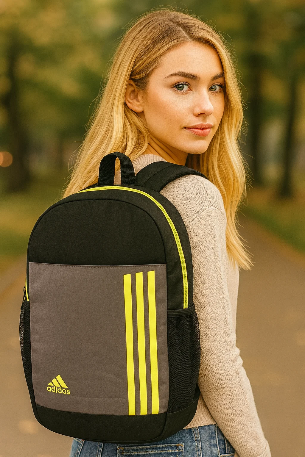Premium Adidas-Style Grey Bag | 35L Spacious Laptop & Travel Bag | Water-Resistant | College & Office Bag for Men & Women image 4
