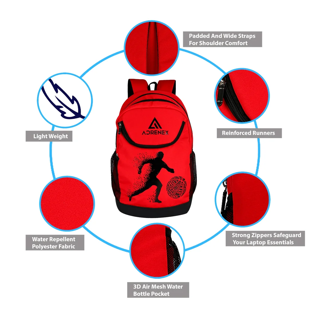 15 L Mini Travel Backpack | Trendy School, Camping| Hiking & Travelling Bag for Boys & Girls | Lightweight Polyester 15 L Daypack Red image 3